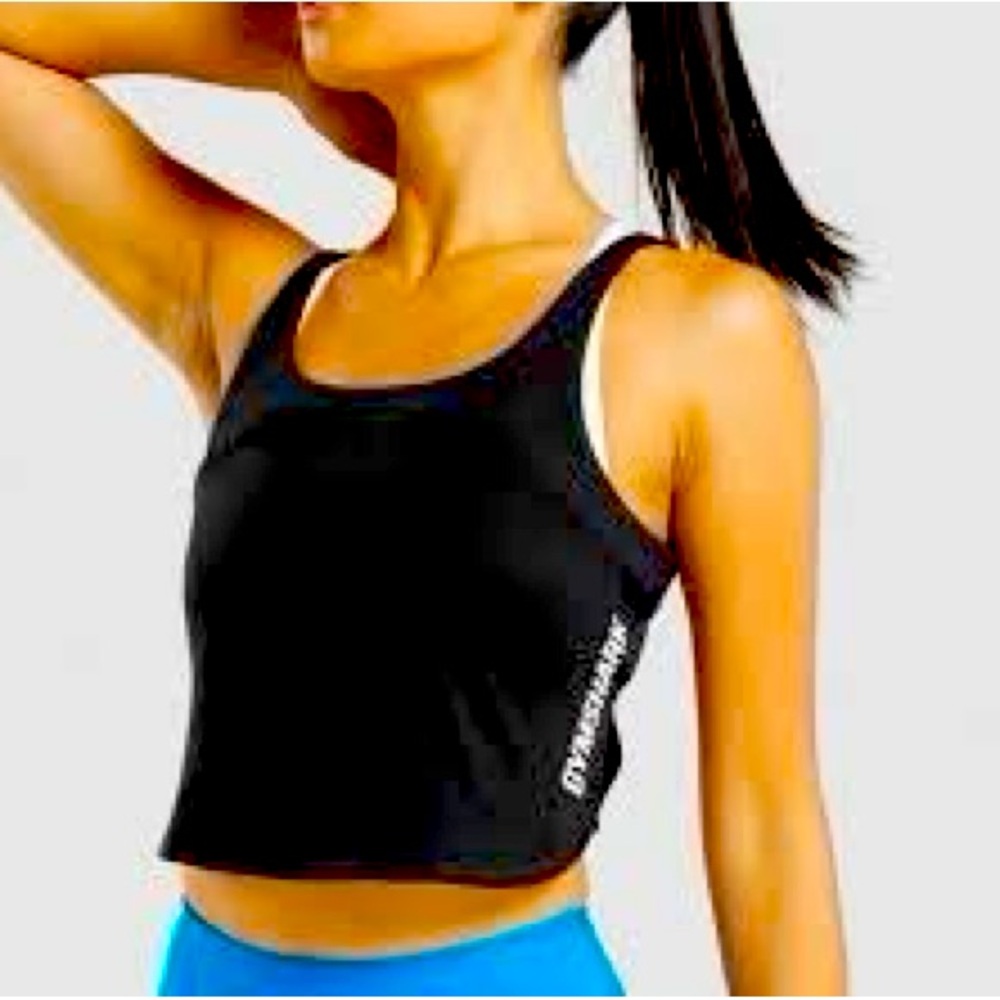 Gymshark Cropped Tank in Black Size Small